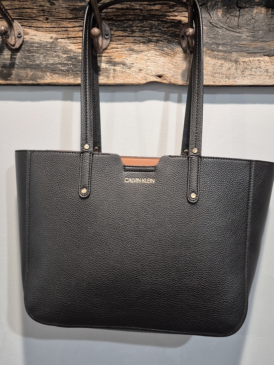Calvin Klein Handbags - Calvin Klein Black Leather Tote Bag